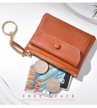 Travel PU Leather wallet Mini Coin Purse Money Card Holder Women Fashion Change Key Short Coin Bag