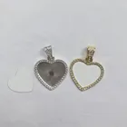 Heart Heat Sublimation Heart Necklace With Diamond Heat Transfer Printing