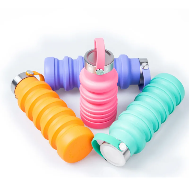 Eco Friendly foldable water bottle silicone silicone water bottle outdoor folding water bottle