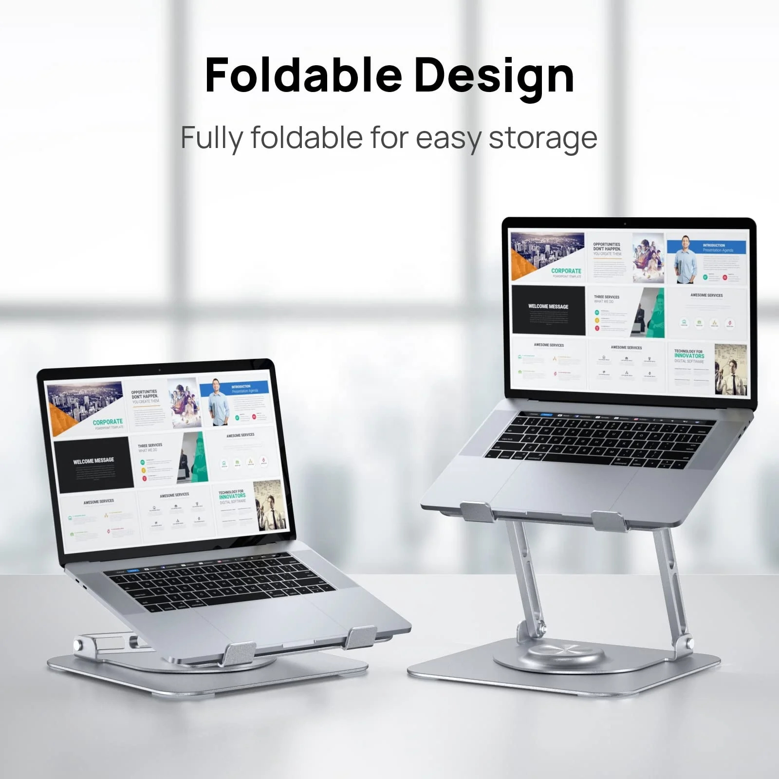 Laptop Stand Height Adjustable Foldable Desktop Supporter For 11'' to 17'' Tablet Laptop Holder Stand