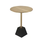 European Style White Bianco Carrara Marble Table Interior Round Coffee Table Italy Top Stone Metal