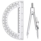 Compass Stainless Steel Drafting Drawing Compass And Protractor Set Math Count Tool Durable School Supplies