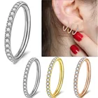 Stainless Steel Earrings 316L Stainless Steel Zircon Piercing Earrings With Multi-functional Ring Nose Piercing Jewelry