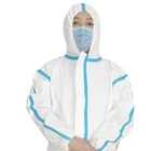 Coats Non-woven Pp Fluid Resistant Disposable Coverall Buttons Lab Coats