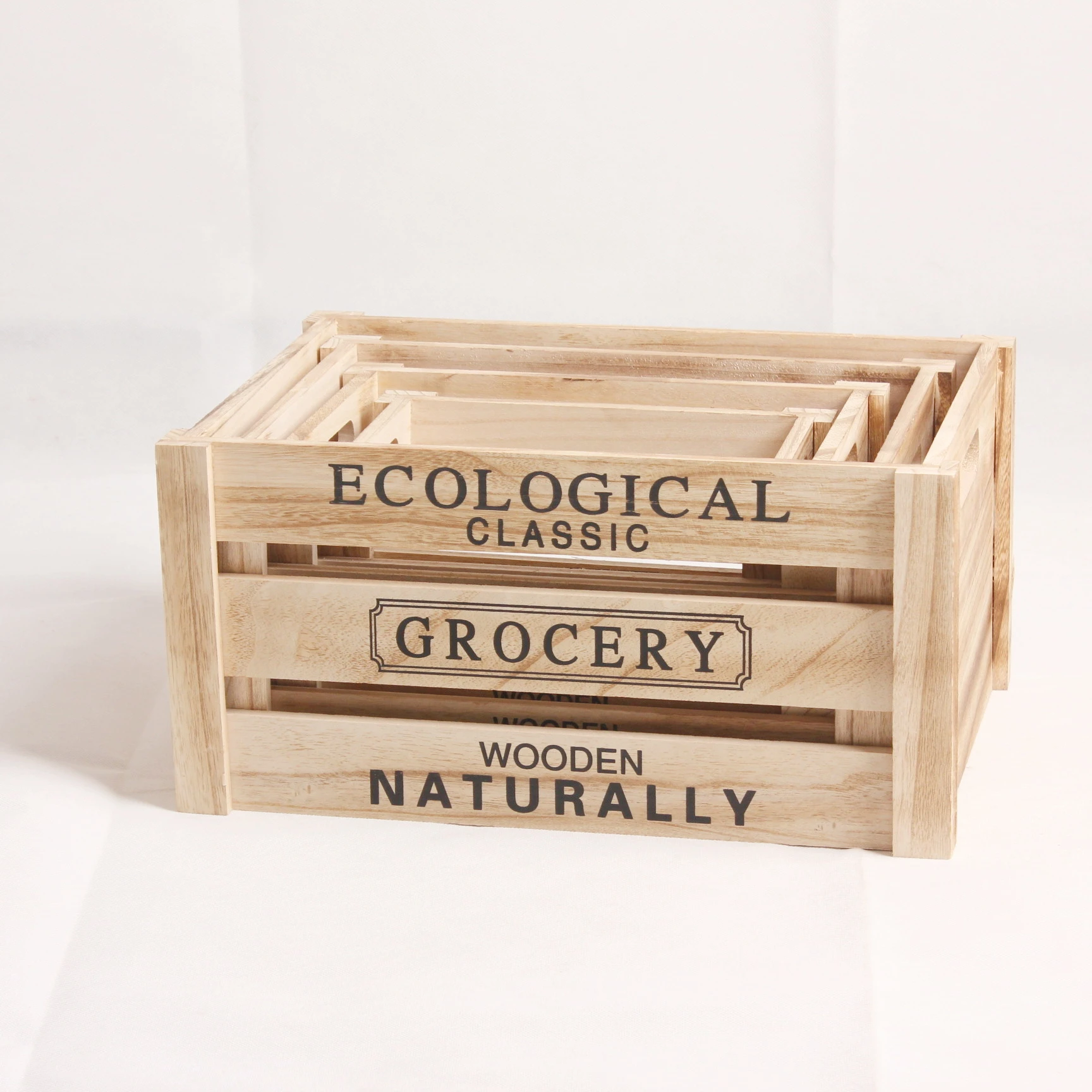 Hot Sale Gift Customized Home Decor Rustic Wood  Pallet Large Cheap  Wooden Crate Boxes