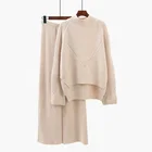 Sweater Women Sweater Sets Women 2021 Hot Sale Solid Casual Knitted Sets Sweater 2 Piece Set Women Sweater