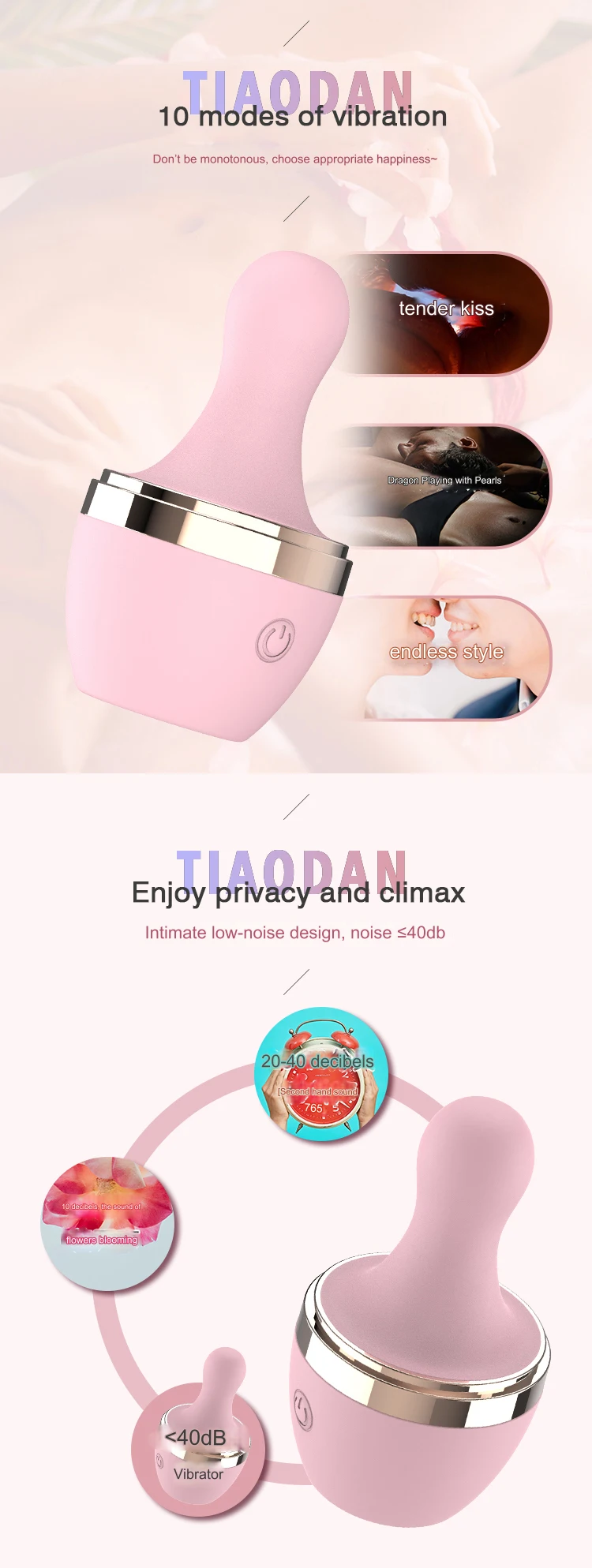 Huevo vibrante de 10 modos de lengua adulta que lame vibrador juguete sexual para mujeres Peñón de punto G Estimulador del clítoris Masajeador Dispositivo de masturbación femenina Carga magnética - details 3