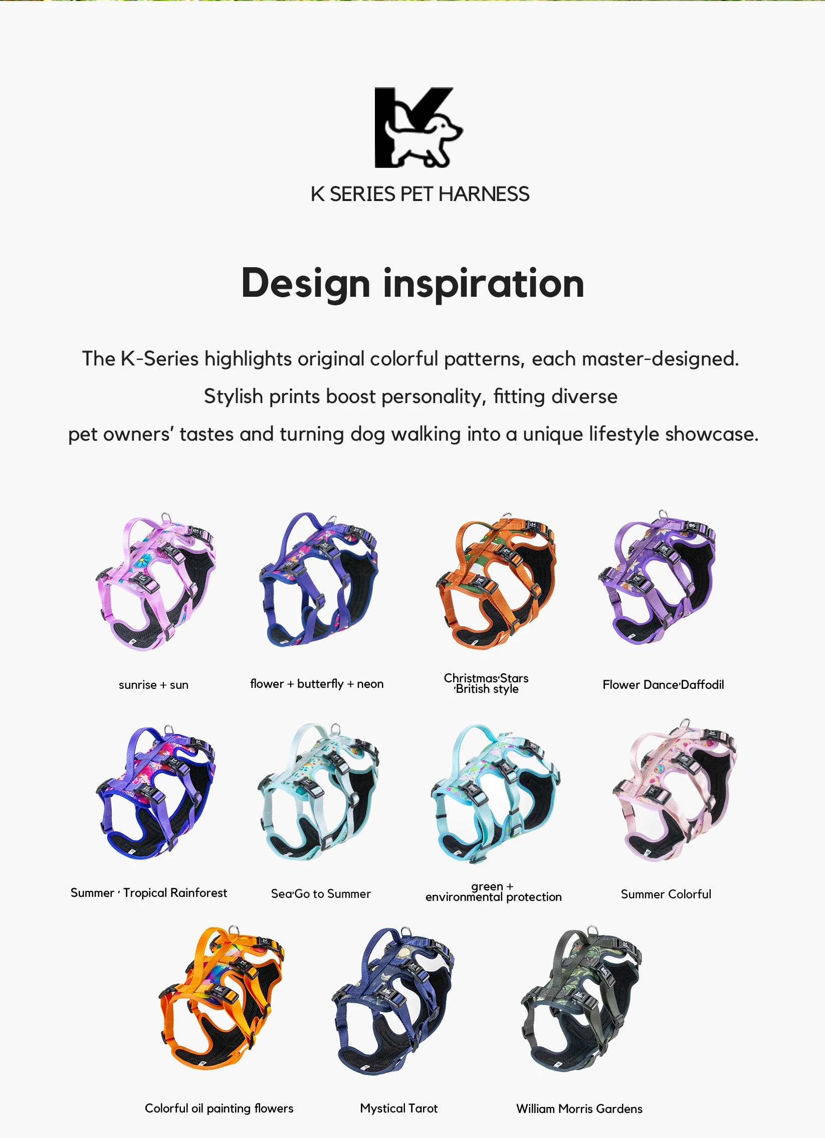 Kingspeed New Upgraded Tarrow Dog Vest Puppy Harness With Colorful Printing Dog Harness Hot Sell Pet Vest