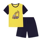 Wear Children Summer Thin Knit Girls Home Wear Cute Yellow Knitted Pajama Set For Kids