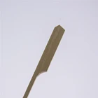 Flat Sticks Promotional Paddle Shape BBQ Flat Sticks Green Bamboo Teppo Skewer For Sale