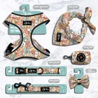 Dog Custom Designer Heavy Duty Luxury No Pull Soft Pet Harness Vest Cat Pet Dog Harness Leash Dog Harness Set