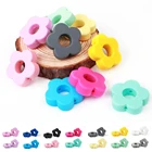 Beads Silicone Beads 20mm Silicone Flower Beads Baby Chewing Food Grade For Necklace Chewable Toys Teether