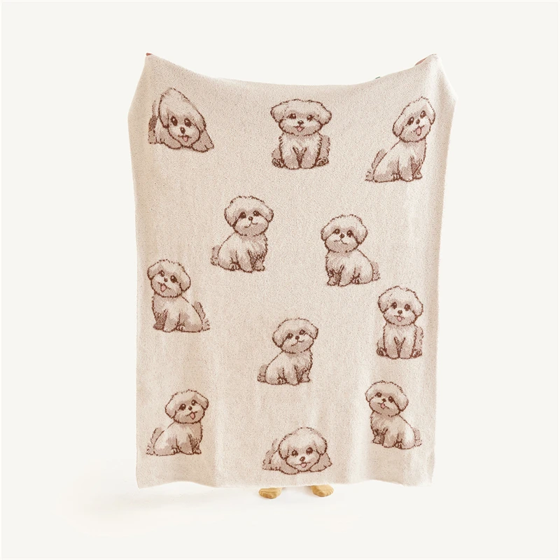 product bd cute puppy knitted blanket soft and comfortable not to be missed for those who love puppies-56