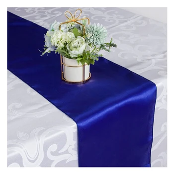 Wholesale high quality polyester monochrome silk stitching process custom washable table runner family restaurant hotel wedding