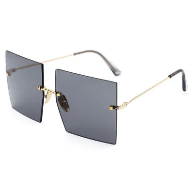 Large Rimless Oversized Square Frameless Sunglasses Women Exaggeration Glasses