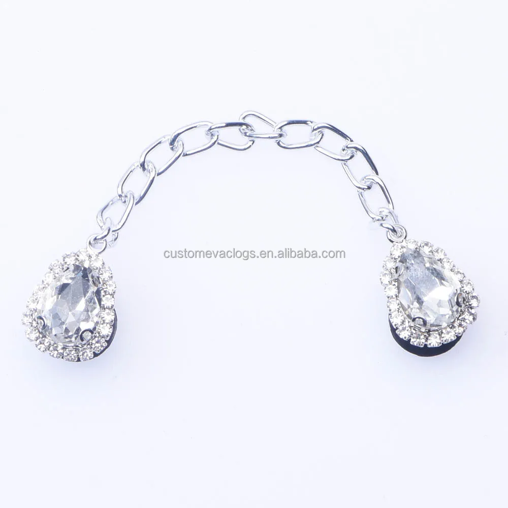 hot selling chain clog charms diamond clog charms designer chain charms for clogs