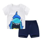 Boys Children Casual Pajamas Boys Girls Cartoon Sleepwear Suit Short-sleeved Pant 2-Piece Kids Clothing Set