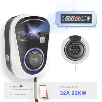 Duosida TUV 32A 22KW EV Charging Station Wall Charger with Type 2 Socket for Electric Car with WIFI