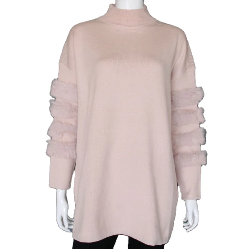 Women Size Knitted Sweater Rabbit Fur 