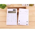 Calculator Calculator Dual Power Crystal Button Ultra Thin Simple White Solar Office Calculator