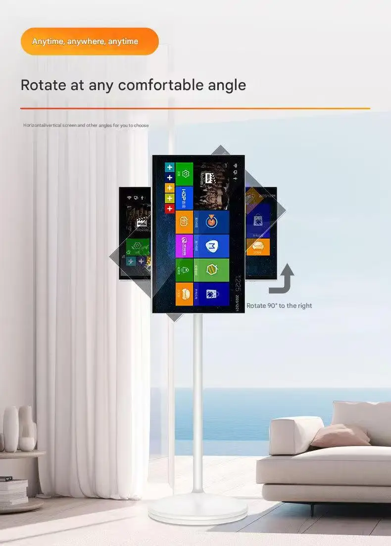 product 238 inch battery power android in cell touch screen gym gaming live room smart tv with removable scroll digital stand display-5