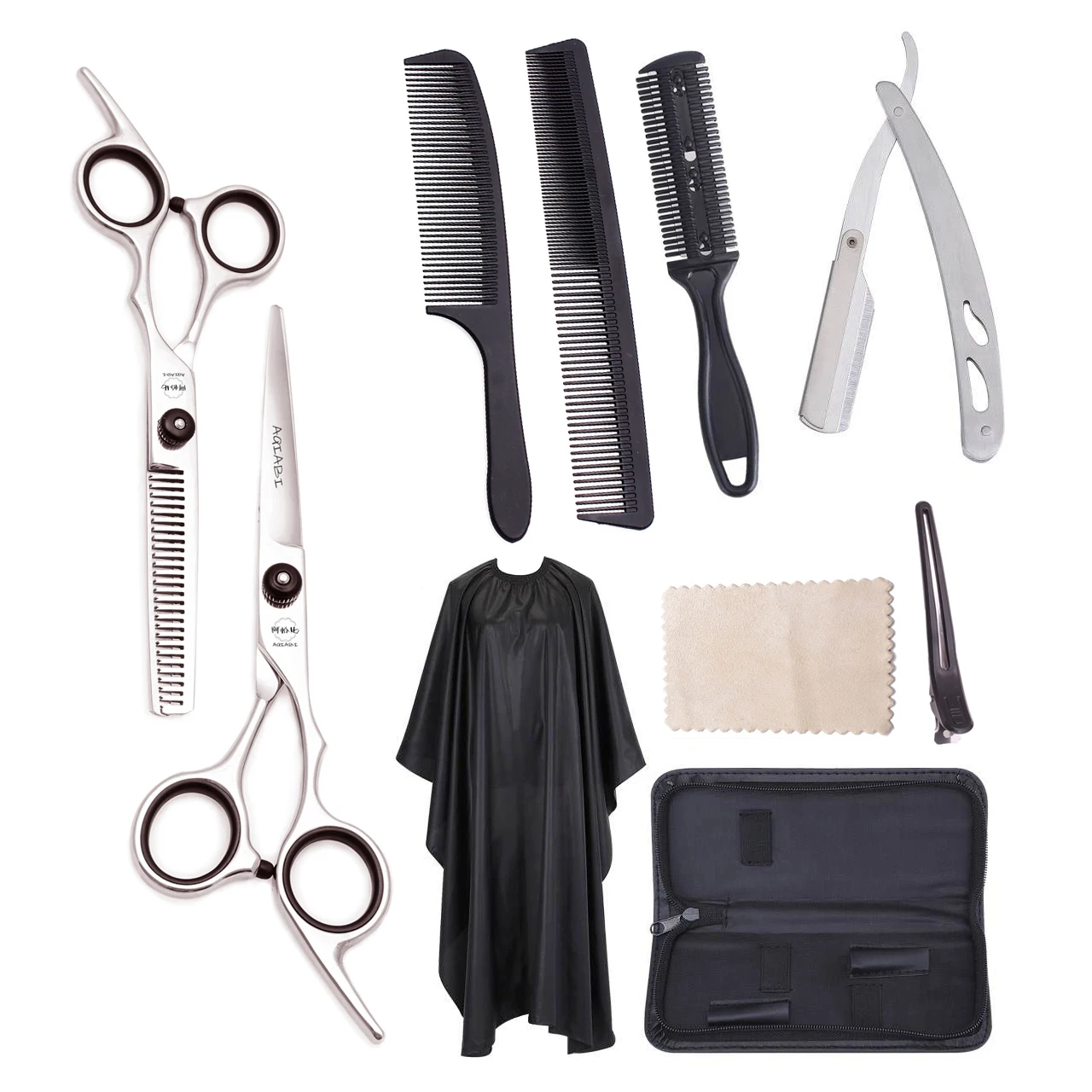 Hair Scissors Set 6'' AQIABI Hair Cutting Scissors Thinning Shears Hairdressing Scissors Salon Barber Shop A1001 Amazon Hot Sell