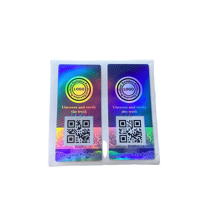 Custom Holographic Waterproof 3D Security Sticker Hologram Serial Number Stickers for Cosmetics, Dairy, Pets with Traceability