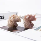 High Quality Natural Crystal Carving Animals Carfts Folk Cherry Agate Unicorn For Fengshui