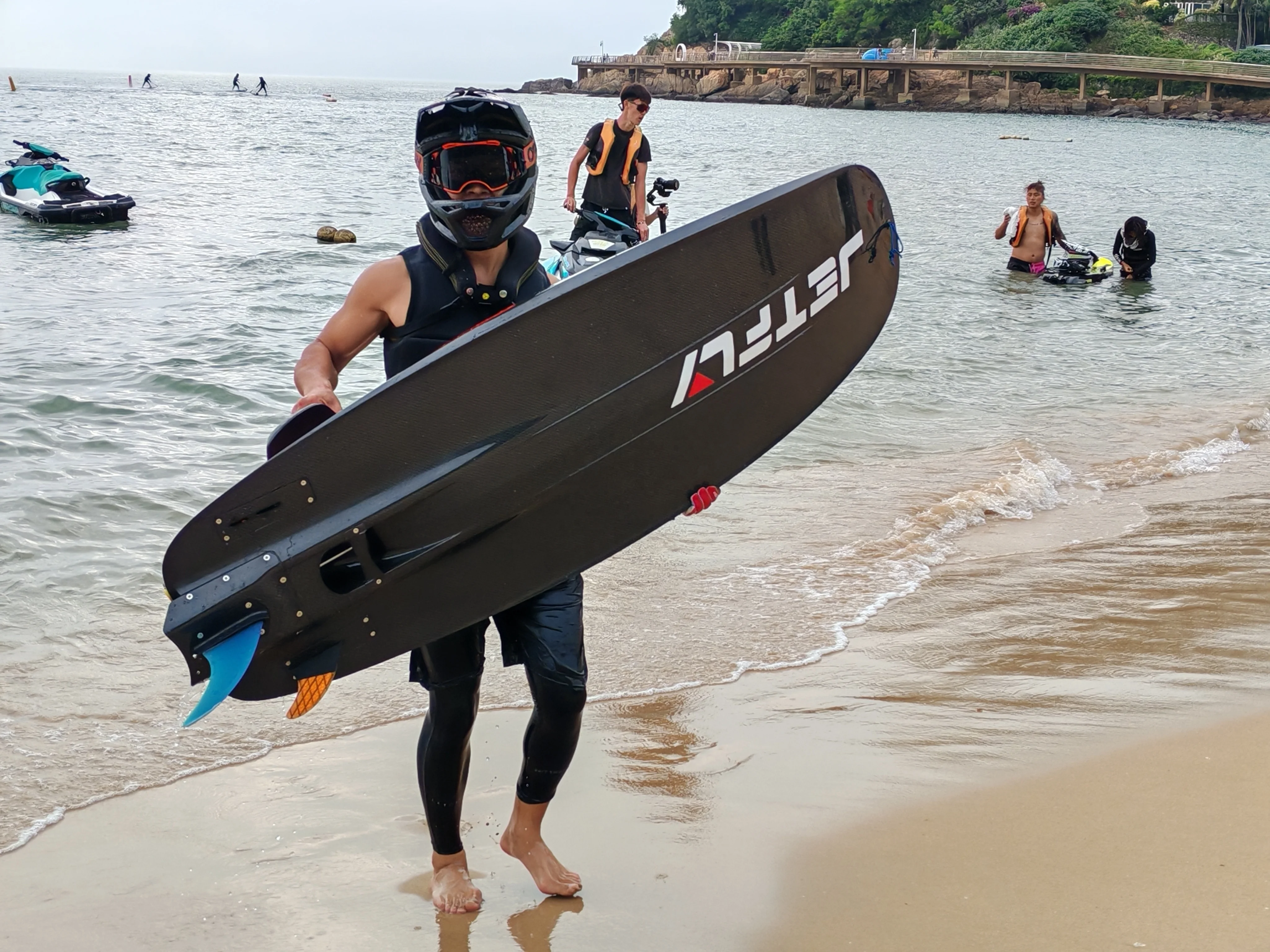 JetFly 09GT Athletic Grade Carbon Fiber Engine Petrol Powered Water Jet Surf Electric Starting Surfboards Fin Ocean Waters details