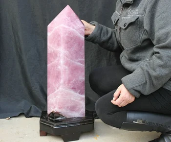 High quality gem wand point large natural brazilian rose quartz quartz crystal for wholesale