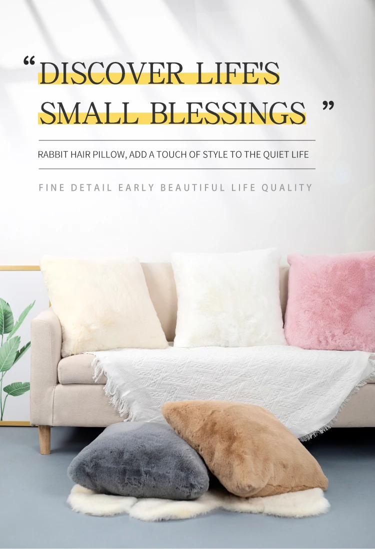 Wholesale Throw Pillow Modern Fur Throw Pillow Covers White Faux Rabbit Fur Throw Pillows H21d8f87c8c774ac8af705bdd2b11ffdbd