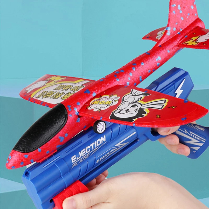 Hot Selling Airplane Shooting Game Gun Toys for Children Foam Catapult Gun Toys with Plane