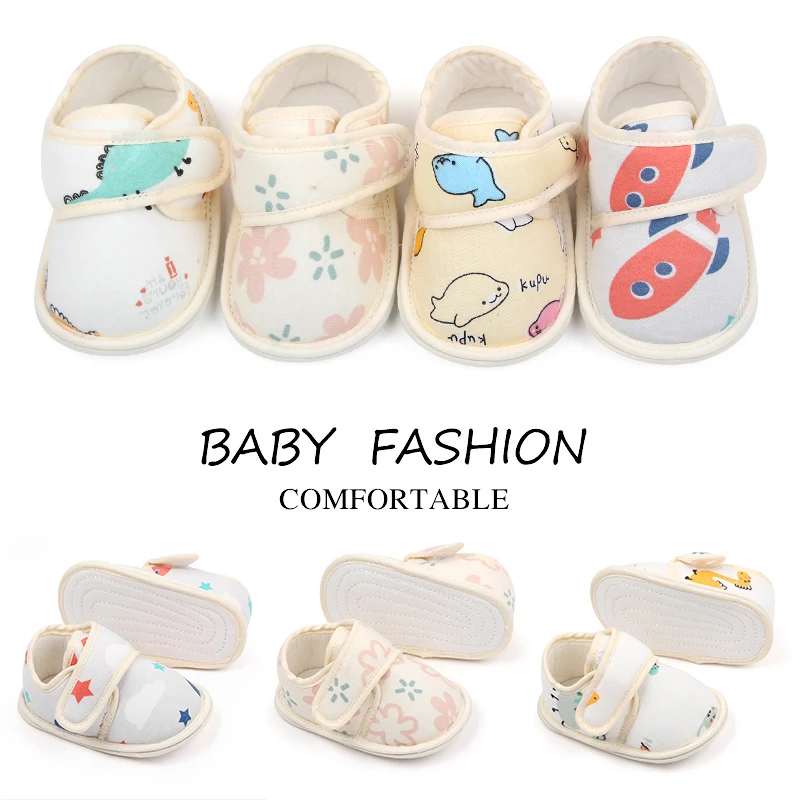 High Quality Soft Cotton Printing Newborn Baby Infant Shoes for Boys and Girls 2023 details