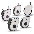 Inches Caster Mute White Plastic Secure Swivel Standard 2 3 5 Inch Central Locking Medical Caster