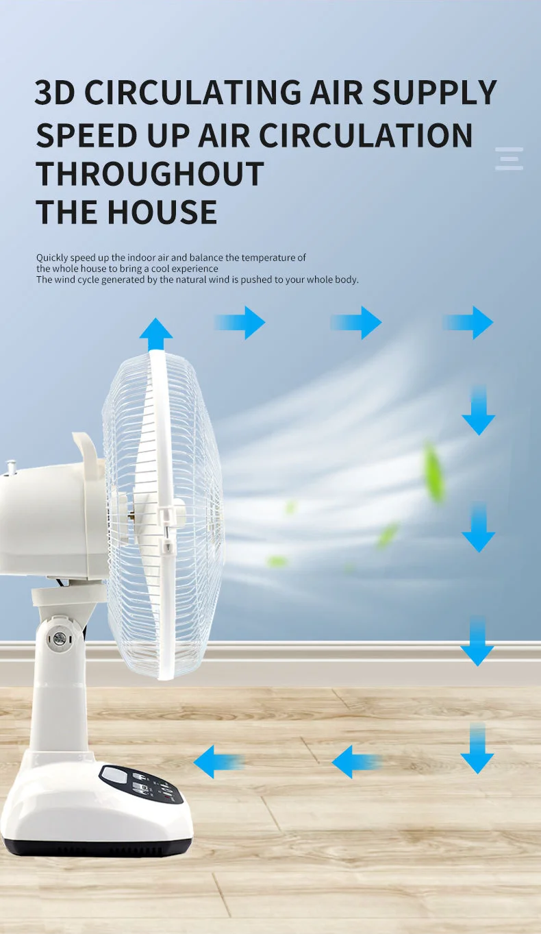 Table Fan, 12-Inch, Solar, 9V3W, USB - detail 8