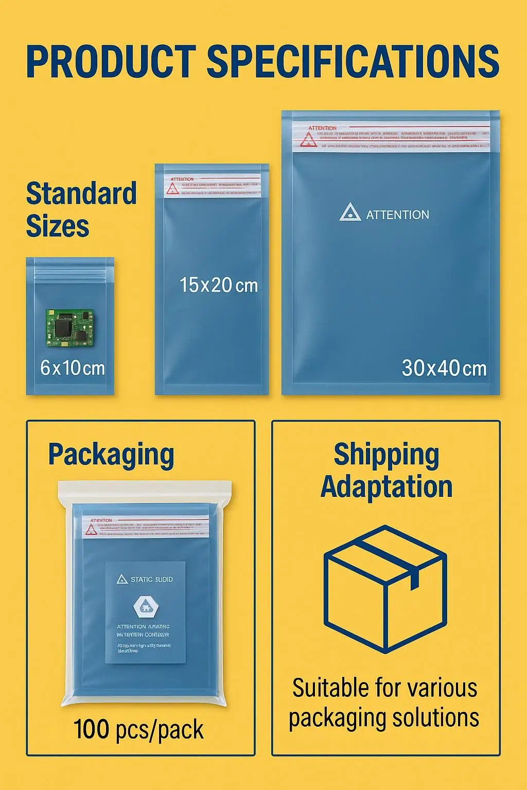 EMI Shielding Static Control Zip Lock Bag for Computer Parts Mobile Phones and Electronics Shipping - detail 5