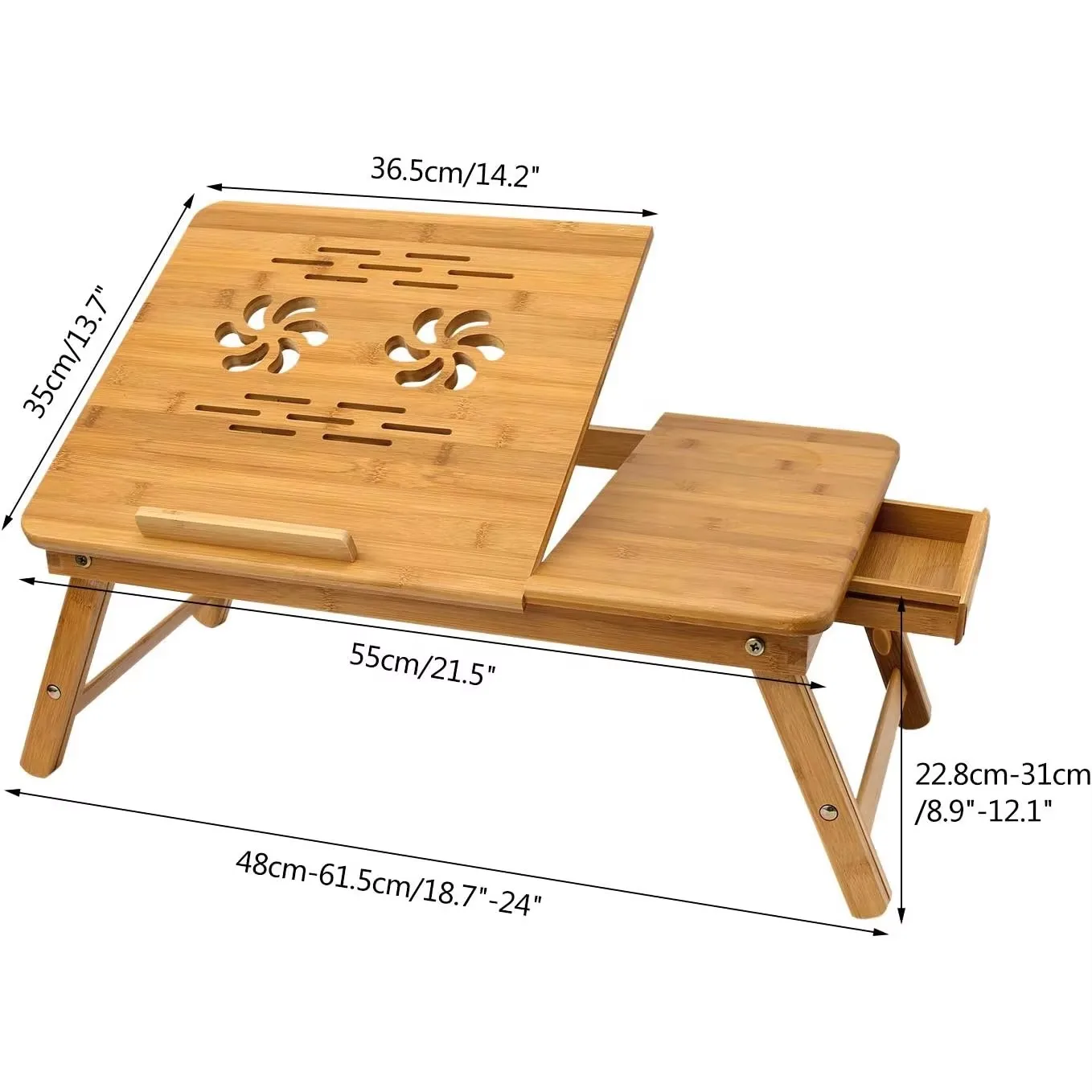 product bamboo foldable bed lazy table computer cooling table with drawers reading stand convenient mobile table for home-9
