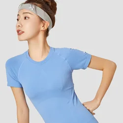 Factory Price Quick-Dry Breathable Short Sleeve T-Shirt Sport Tight Elastic Women Sport T-Shirts Custom Logo