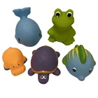 Kids Toy Manufacturer Best Wholesale Funny Wall Suction Sprinkler Rubber Frog Crab Basketball Unicorn Ice Cream Kids Bath Toys