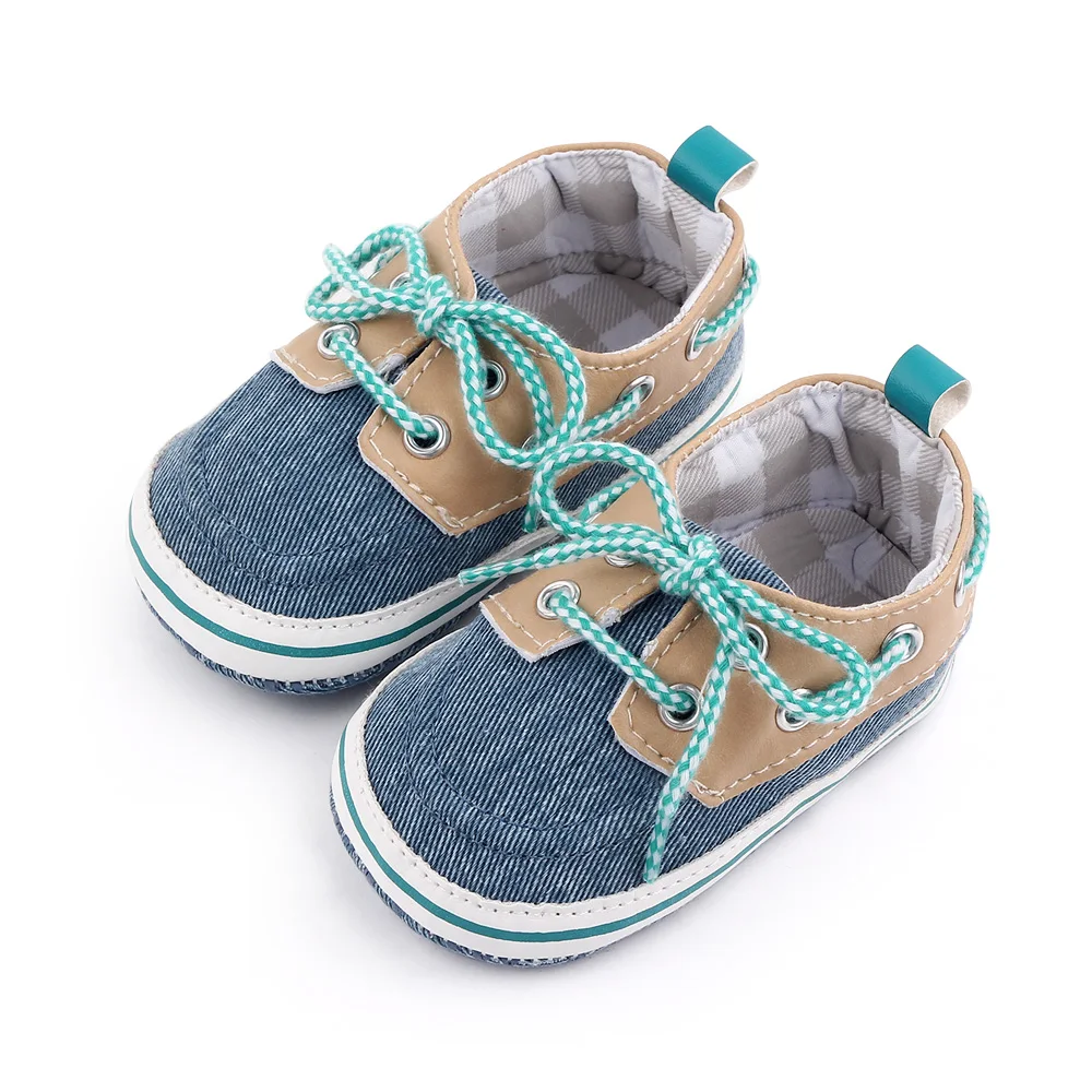 Color-matching Casual Lace-up Baby Soft Soles Anti-slip and Wear-resistant Canvas Shoes details