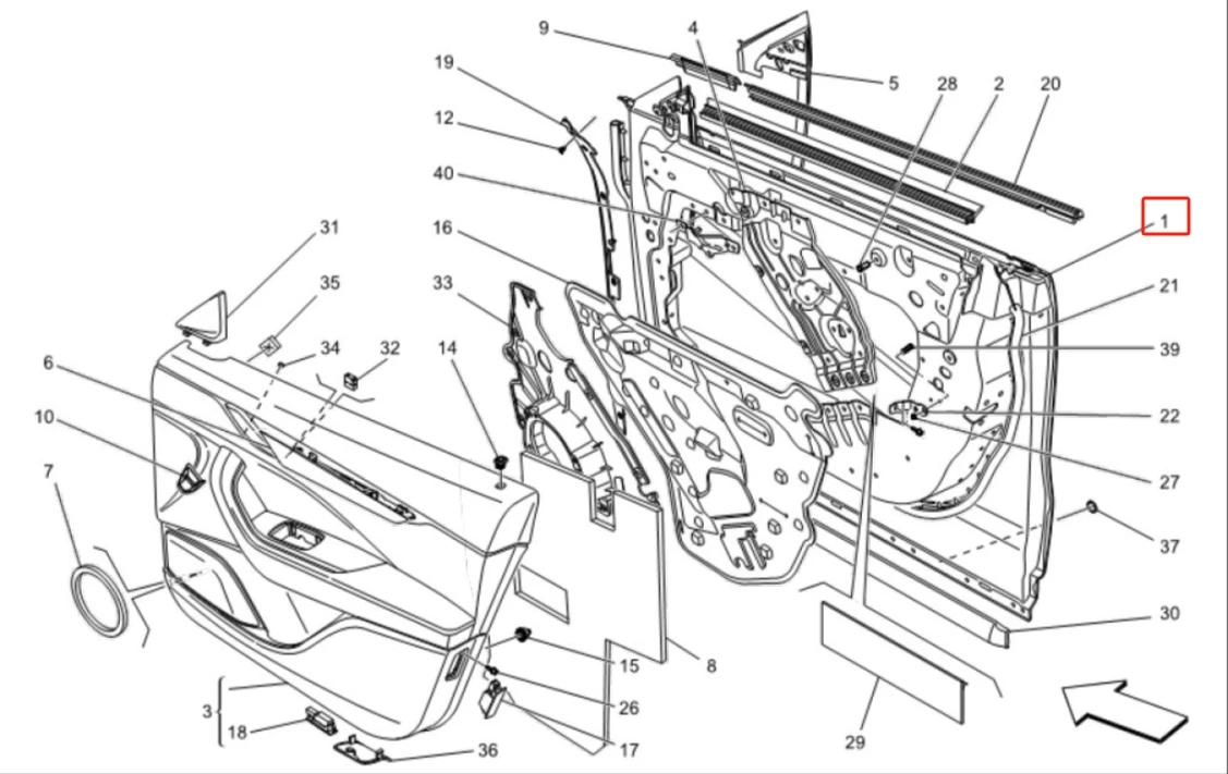 2025 Hot Sale Body Kits Aluminum Alloy Car Front Door For Maserati Levante 2017-2025 OE 673005738 factory