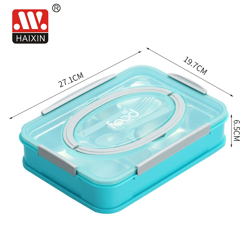 Haixing Stainless Steel 3 Compartment Children Bento Lunch Box For Kids Food Container