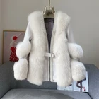 Model Jacket 2021 Wholesale Handmade Women Winter Model Designer Women Colorful Fox Fur Coats Luxury Fur Jacket