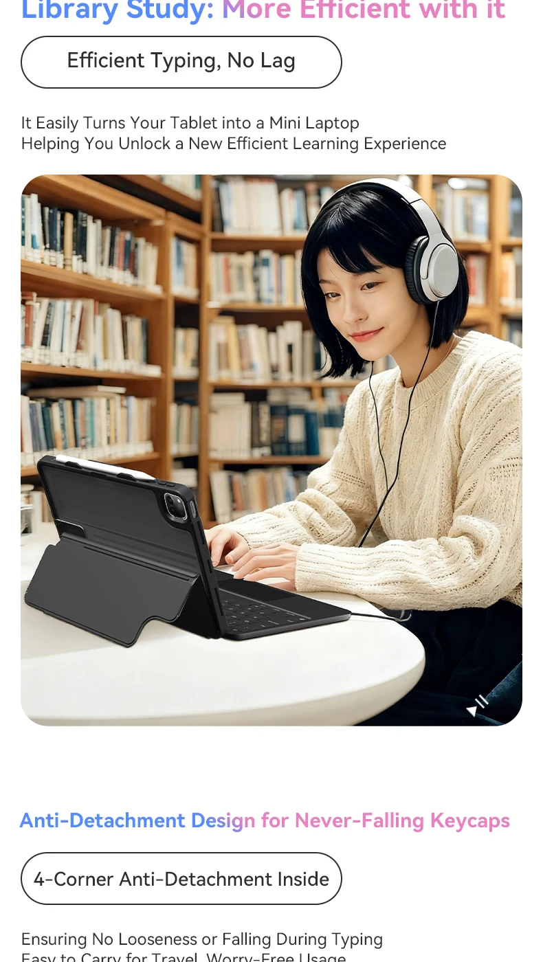 product wholesale wireless keyboard tablet protective detachable case for ipad pro 109 inch magnetic case for ipad pro with pen holster-3