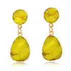 Natural Amazon Hot Sell Wholesale Candy Colors Natural Crystal Stone Oval Drop Women Earrings
