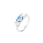 Wedding Ring Rings Ring Silver Gemstone Aquamarine Mount Wedding Ring Sets Sterling Silver
