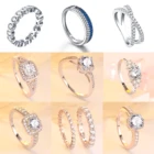 925 Silver Cz Silver Ready To Ship Trendy 925 Sterling Silver CZ Wedding Rings