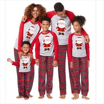 2021 Christmas Pajamas Set Adult Women Kids Family Matching Clothes Xmas Family Sleepwear 2PCS Sets