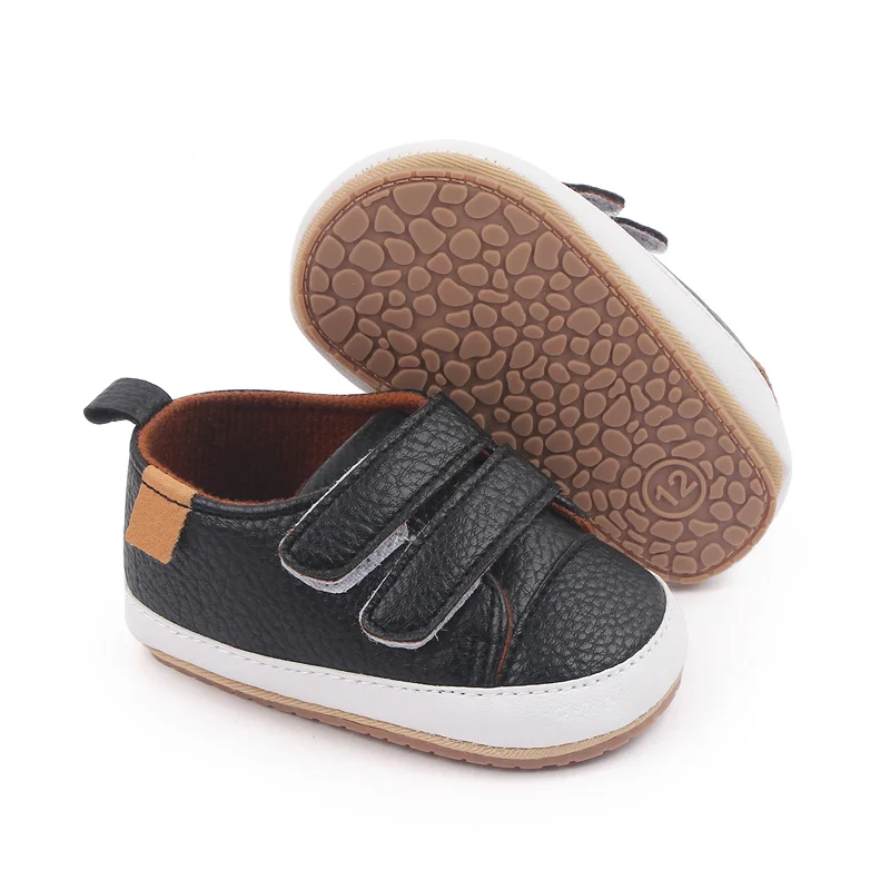 Unisex Toddler Shoes Soft Bottom with Solid Color and Leopard Print Non-Slip Design for Babies Aged 0-18 Months supplier