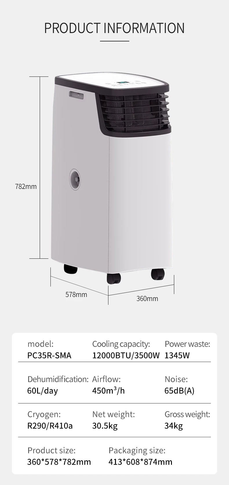 Upright Air Conditioner, 12000, Portable - detail 32